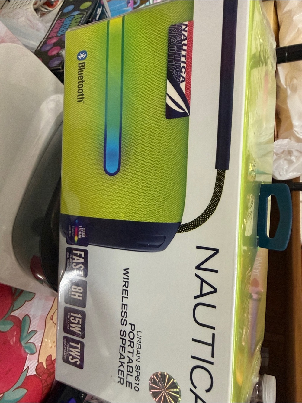 Nautica Lime Green and Blue Portable Wireless Bluetooth Speaker
